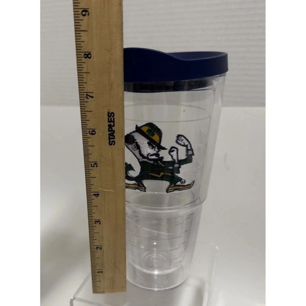Tervis Notre‎ Dame Fighting Irish Tumbler 24 Oz Blue Lid Leprechaun Mascot USA